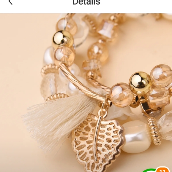 PEARL AND GOLD FOUR PIECE BRACELET SET - Picture 4 of 7